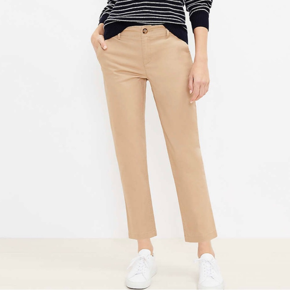 NWT - LOFT - Curvy Monroe Slim Chino Pants -Sz 6